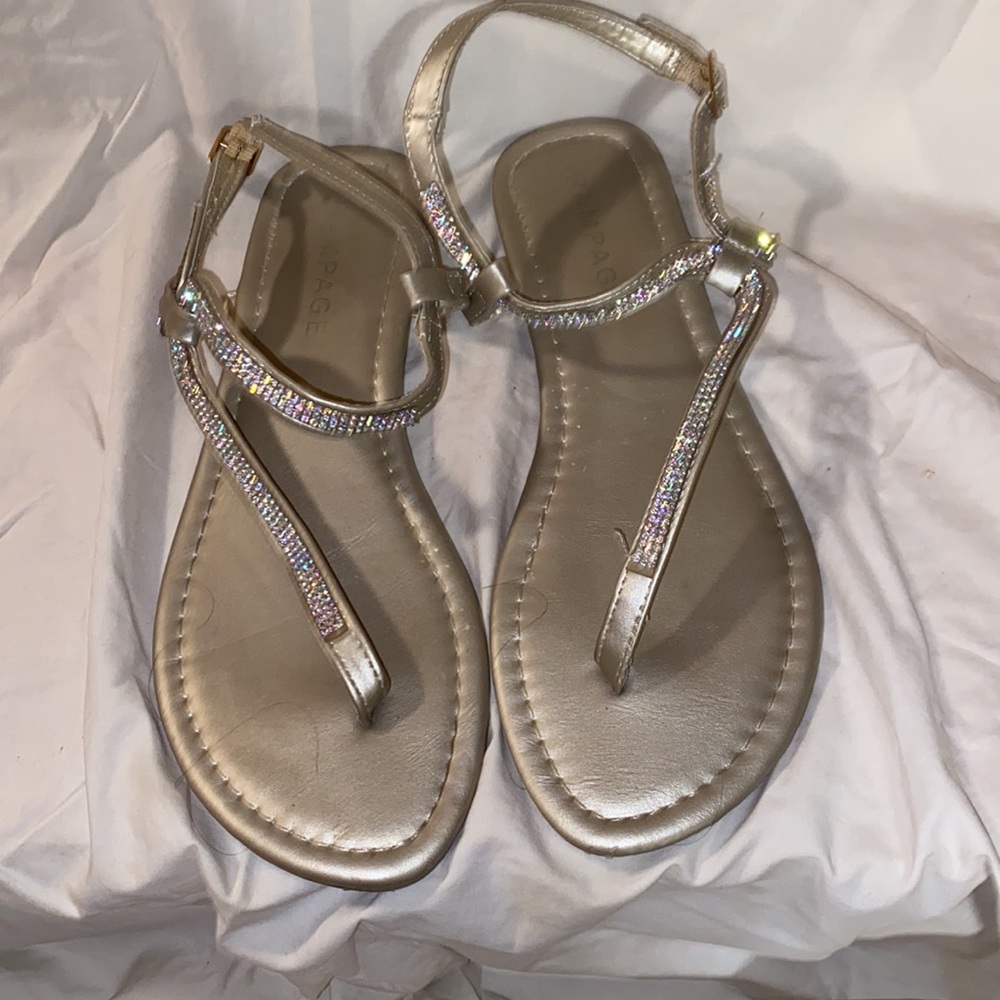 RAMPAGE RHINESTONE Thong sling-back